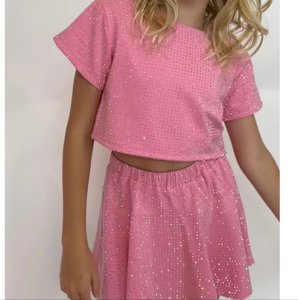 Lola + The Boys Pink Sparkle Kids Matching Set